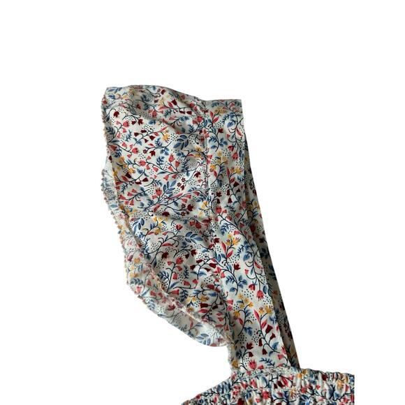 Old Navy Fully Smocked Tank Top Women’s Sz M Ditsy Floral Ruffle Coquette Fairy - Picture 4 of 9